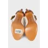 White leather open-toe shoes
