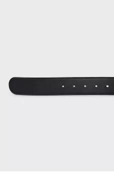 Leather belt with decorated buckle