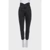 Gray jeans with a shaped waistband