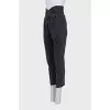 Gray jeans with a shaped waistband
