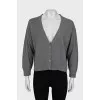 Cropped gray cardigan with buttons
