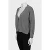 Cropped gray cardigan with buttons