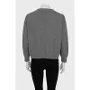 Cropped gray cardigan with buttons