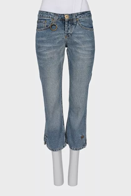 Cropped straight fit jeans