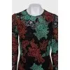 Lace dress with floral print