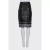 Leather skirt with lace