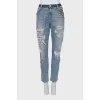 Jeans with voluminous decor