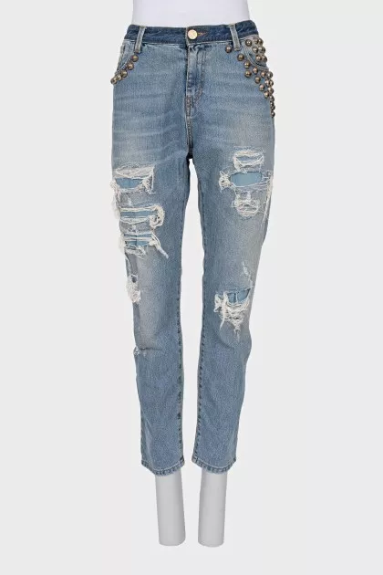 Jeans with voluminous decor