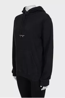 Black hoodie with signature print