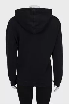 Black hoodie with signature print