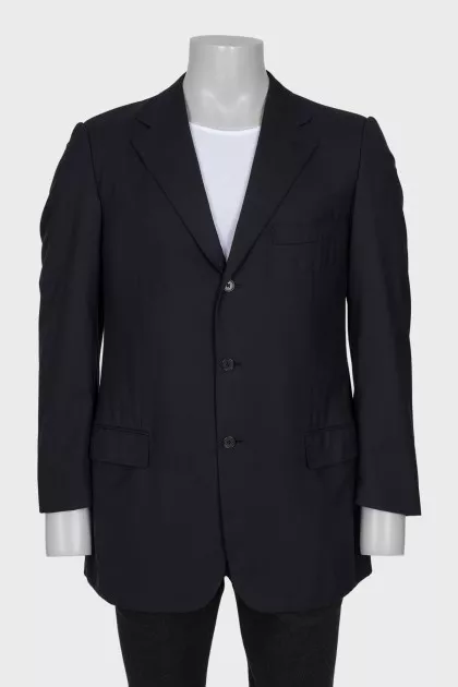 Men's black button-down jacket