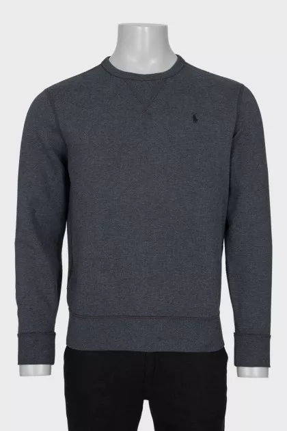 Men's gray jumper with embroidery