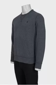Men's gray jumper with embroidery