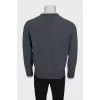 Men's gray jumper with embroidery