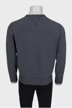 Men's gray jumper with embroidery