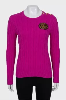 Pink sweater with embroidery