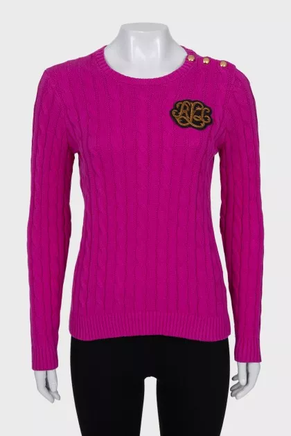 Pink sweater with embroidery