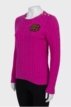 Pink sweater with embroidery