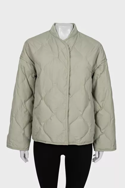 Green quilted jacket