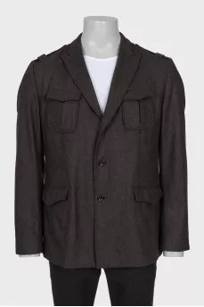 Men's brown single-breasted jacket