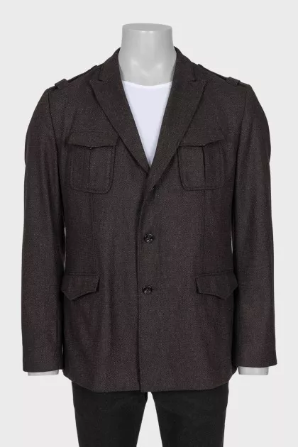 Men's brown single-breasted jacket