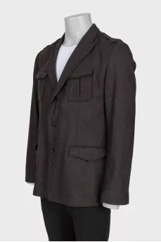 Men's brown single-breasted jacket