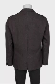 Men's brown single-breasted jacket