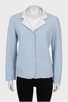 Reversible wool cardigan