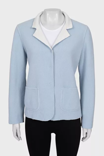 Reversible wool cardigan