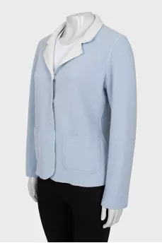 Reversible wool cardigan