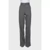 High-waisted wool trousers