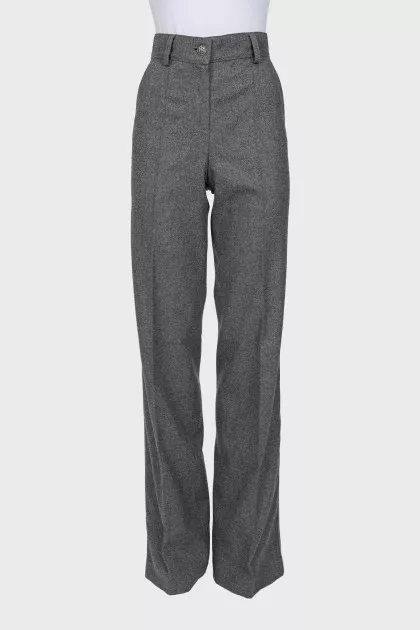 High-waisted wool trousers