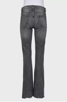 Джинси сірого кольору на середній посадці