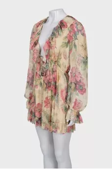 Silk jumpsuit with shorts