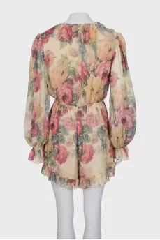 Silk jumpsuit with shorts