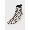 Singered boots in a leopard print