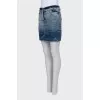 Denim mini skirt with buttons and decoration