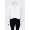 White printed blouse without fastening