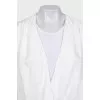 White printed blouse without fastening