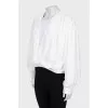White printed blouse without fastening