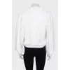 White printed blouse without fastening