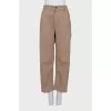 Beige high-waisted trousers