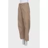 Beige high-waisted trousers