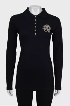 Black pullover with a print on the back