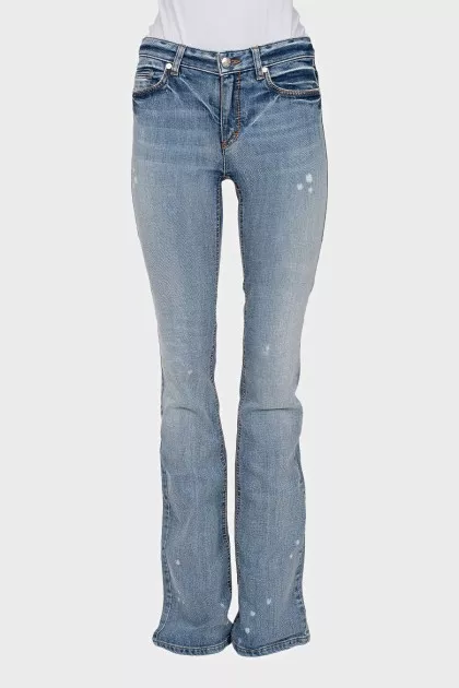 Mid-rise flared jeans