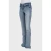 Mid-rise flared jeans