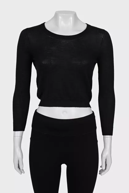 Wool and silk jumper with open back