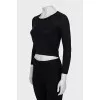 Wool and silk jumper with open back
