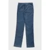 Blue straight jeans with a zipper