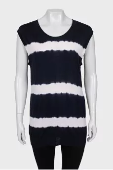 Striped wool and cashmere tank top